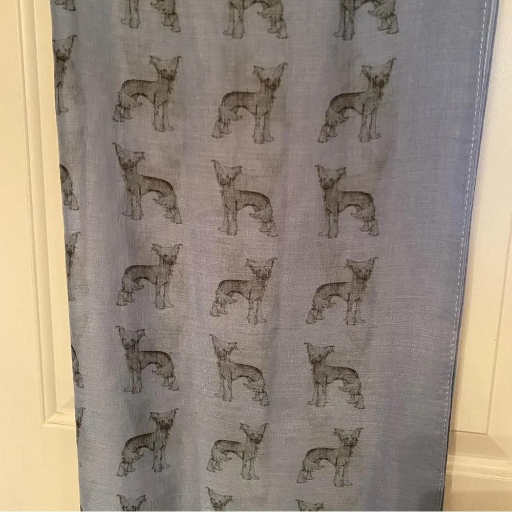 DOG EXHIBITOR SCARF WRAP BLUE BLACK CANINE DOG WHIMSY LARGE PASHMINA ACCESSORY